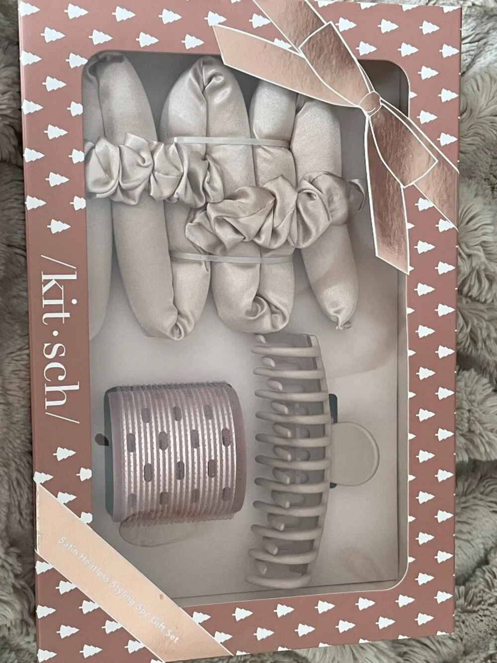 Kitsch Satin Heatless Hair Curler Styling 5pc Gift Set-NWT